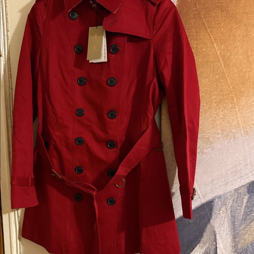 Burberry Beige Trench Coat with Check Pattern